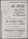 MONTGERON. - Conférence avec récital de poèmes Présence d'Aragon, par M. Maurice Bourg, Cinéma le Cyrano, 9 mai 1989. 