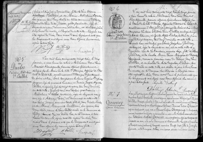 ETAMPES. Décès : registre d'état civil (1883). 