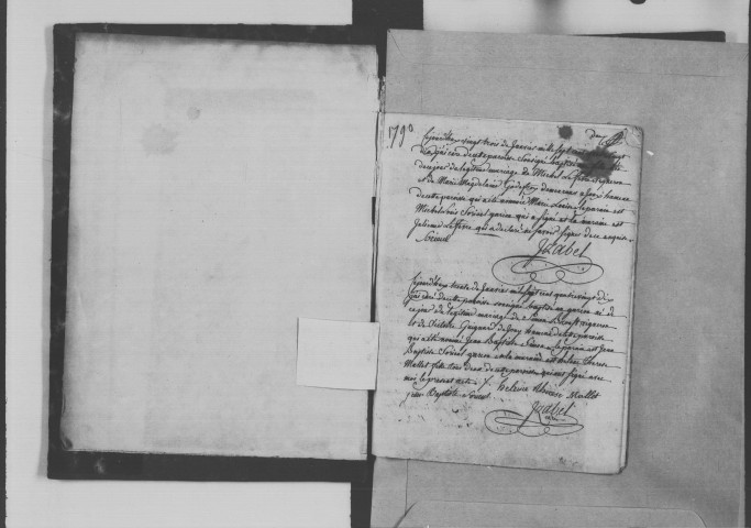 BREUX-JOUY. Naissances, mariages, décès : registre d'état civil (1790-an VII). [mariages (anVII), voir 4E506)]. 