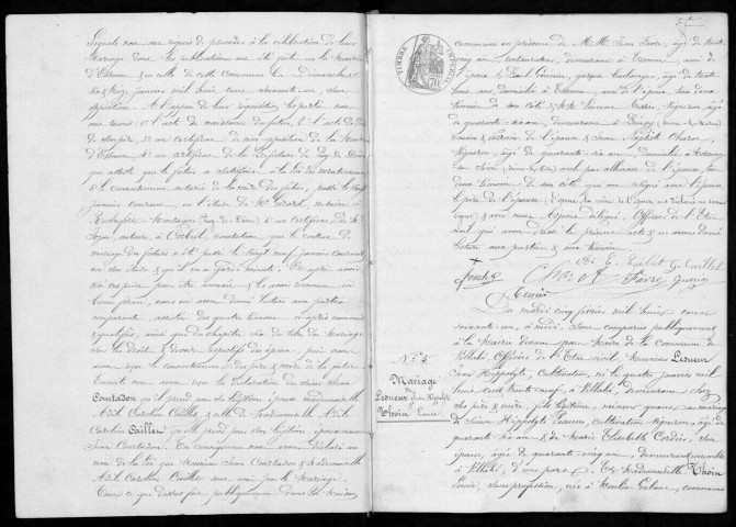 VILLABE. Naissances, mariages, décès : registre d'état civil (1861-1872). 