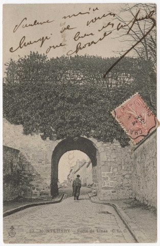 MONTLHERY. - Porte de Linas [Editeur CLC, 1905, timbre à 10 centimes]. 