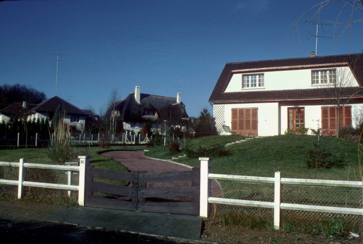ETRECHY. - Le quartier du Roussay : le portail et la clôture d'un pavillon (janvier 1980). 