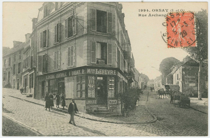 ORSAY. - Rue Archangé. Edition Malcuit, 1929, 1 timbre à 50 centimes. 