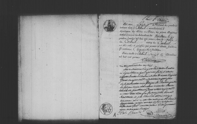 CORBEIL. Naissances : registre d'état civil (1816-1819). 