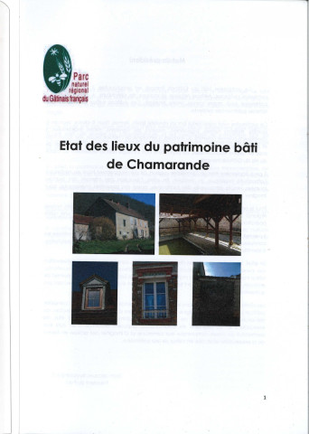 Etat des lieux du patrimione bâti de Chamarande