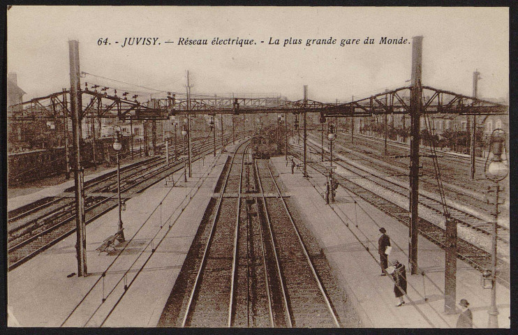 JUVISY-SUR-ORGE.- Réseau électrique. La plus grande gare du monde [1925-1940].