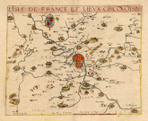 Carte de l'ISLE DE FRANCE et lieux circonvoysins, [s.l.], 1631. Ech. 12,8 cm = 10 lieues communes de France. Coul. Dim. 0,41 x 0,33. 