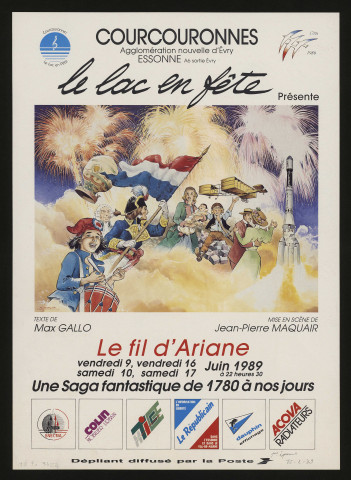 COURCOURONNES. - Spectacle : le fil d'Ariane, une saga fantastique de 1780 à nos jours, 9 juin-17 juin 1989. 