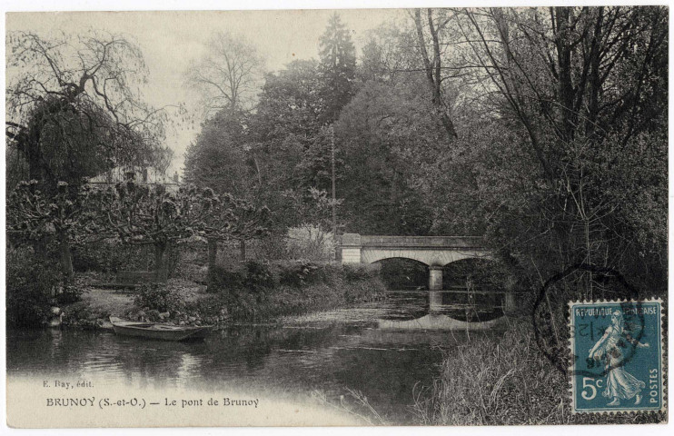 BRUNOY. - Le pont de Brunoy, Ray, 1911, 5 mots, 5 c, ad. 