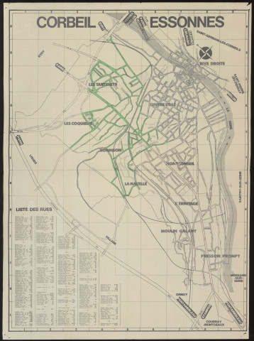 CORBEIL-ESSONNES. - Plan de la ville (1983). 
