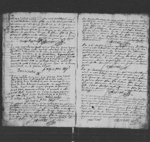 CHALO-SAINT-MARS, paroisse Saint-Médard. - Registres paroissiaux : baptêmes, mariages, sépultures [1674-1692, septembre 1692-1723] [documents originaux conservés aux Archives municipales de Châlo-Saint-Mars]. 