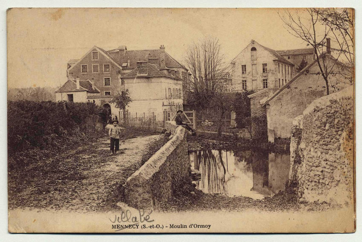 VILLABE. - Moulin d'Ormoy [1912, timbre à 15 centimes, sépia]. 