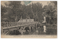 MONTGERON. - La passerelle du moulin de Senlis. Vue sur l'Yerres [Editeur ND, timbre à 5 centimes]. 