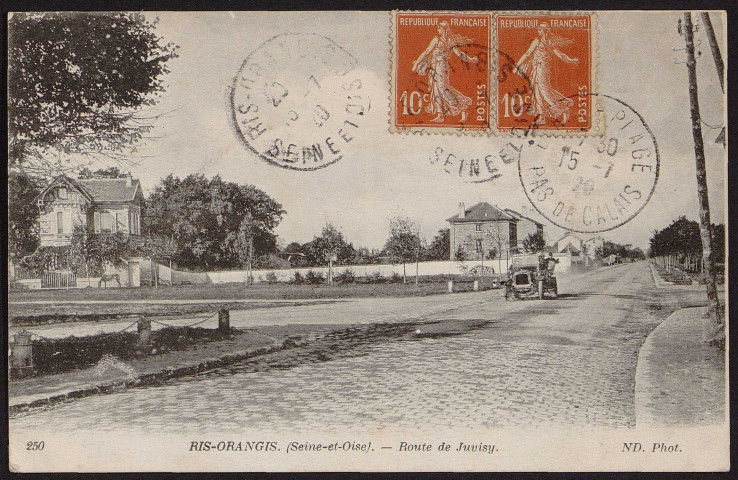 RIS-ORANGIS.- Route de Juvisy (13 juillet 1920).