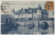 GIRONVILLE-SUR-ESSONNE. - Le vieux château et l'Essonne. Jamet (1930), 3 mots, 25 c, ad, bleue. 