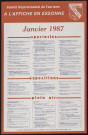 EVRY.- A l'affiche en Essonne : programme culturel, Comité départemental du tourisme, janvier 1987. 