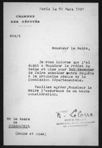 CHAMPCUEIL. - Délibérations des commissions municipales (1891-1957). 