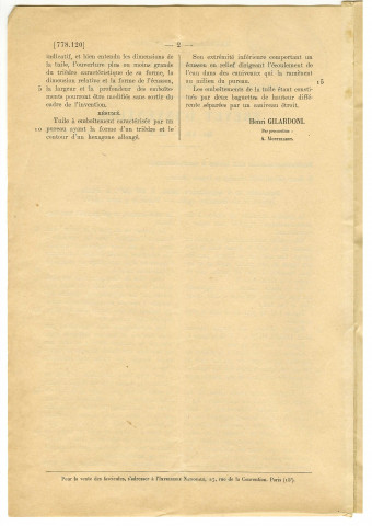 Services techniques d'études. - Brevet d'invention : demande de dépôt de brevet 'tuile de couverture' (brevet avec plan 1934), [1938-1953] 