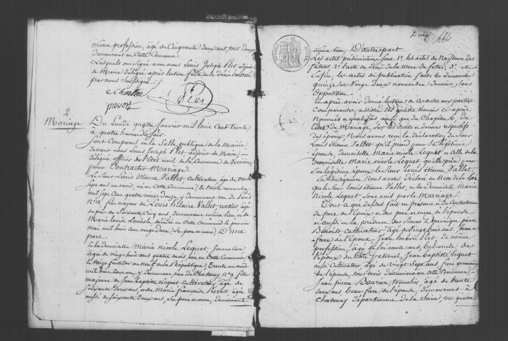 VERRIERES-LE-BUISSON. Naissances, mariages, décès : registre d'état civil (1830-1843). 