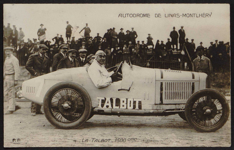 Linas.- Autodrome de Linas-Montlhéry, Domaine de Saint-Eutrope : voiture Talbot 1500cmc [1930-1937]. 