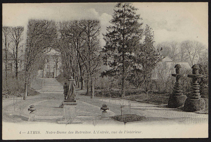 Athis-Mons.- Notre-Dame des retraites : l'entrée vue de l'intérieur [1904-1930]. 
