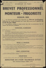 Essonne [Département]. - Examen du brevet professionnel de monteur-frigoriste, session 1969 : conditions d'admission et inscription, mai 1969. 