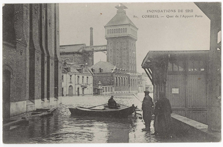 CORBEIL-ESSONNES. - Inondations de 1910. Quai de l'Apport-Paris, Mardelet. 