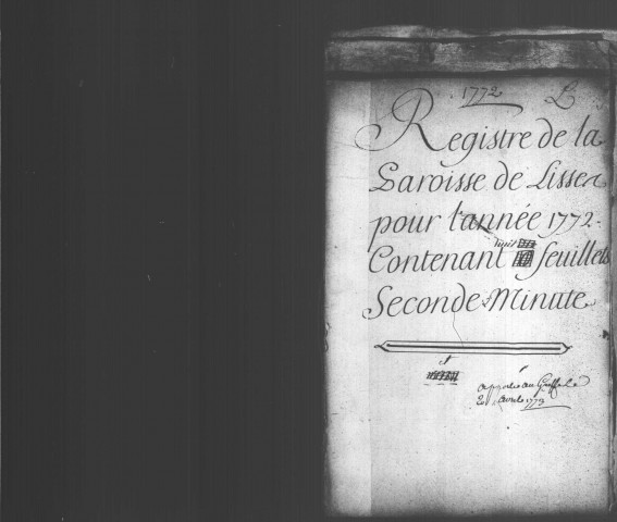 LISSES. Paroisse Saint-Germain : Baptêmes, mariages, sépultures : registre paroissial (1770-1780). 