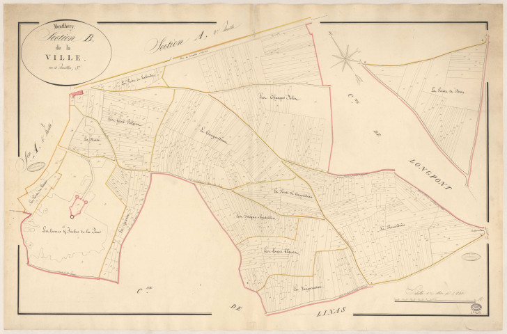 MONTLHERY. - Section B : Ville (la), 3e feuille. 