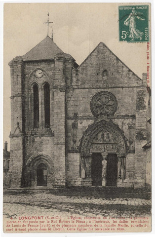 LONGPONT-SUR-ORGE. - L'église de Longpont. Maire, 5 mots, 5 c, ad. 