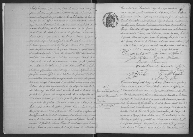 IGNY. - Naissances, mariages, décès : registre d'état civil. 