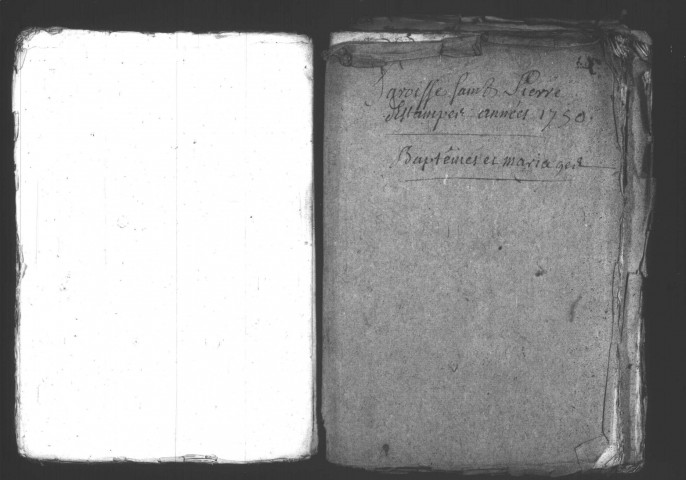 ETAMPES. Paroisse Saint-Pierre : Baptêmes, mariages, sépultures : registre paroissial (1750-1760). 