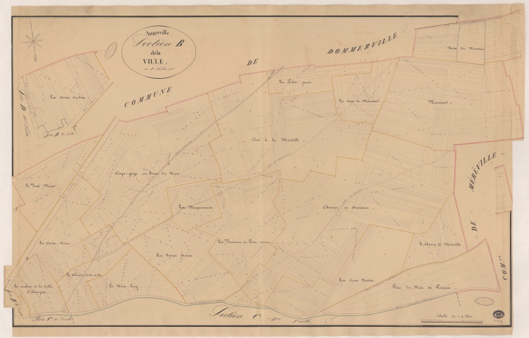 ANGERVILLE. - Section B : Ville (la), 1ère feuille. 