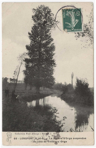 LONGPONT-SUR-ORGE. - La rivière d'Orge suspendue du côté de villiers sur Orge. Seine-et-Oise artistique, Paul Allorge, 1 mot, 5c, ad. 
