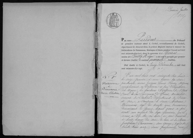 YERRES. Naissances, mariages, décès : registre d'état civil (1878-1882). 