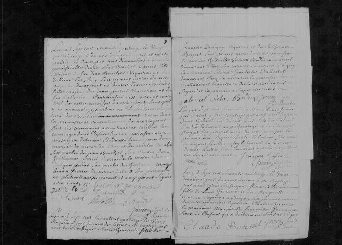 BAULNE. Paroisse Saint-Etienne : Baptêmes, mariages, sépultures : registre paroissial (1774-an IV). 