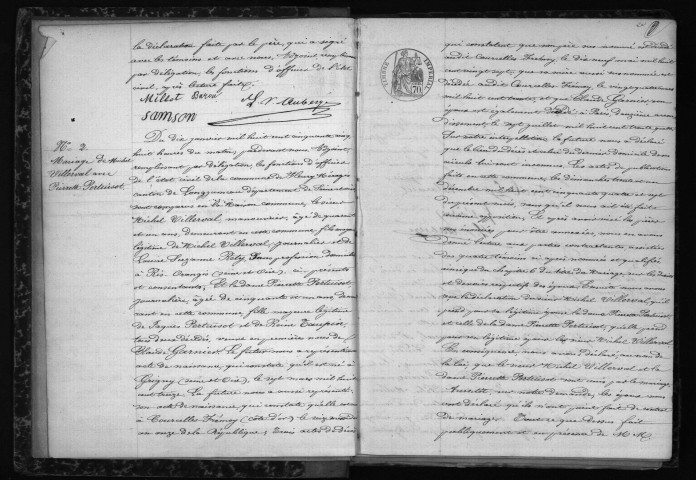 FLEURY-MEROGIS.- Naissances, mariages, décès : registre d'état civil (1855-1869). 