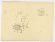 COURCOURONNES. - Plan d'assemblage, ech. 1/10000, coul., aquarelle, papier, 65x85 (1823). 