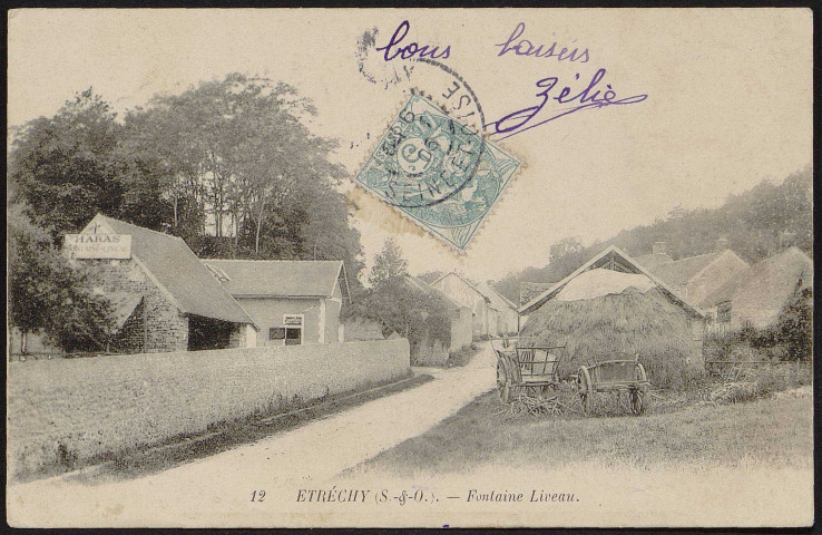 Etrechy.- Fontaine Liveau (1905). 