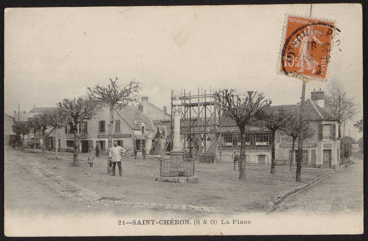SAINT-CHERON.- La place [1907-1916].