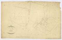 BOUTERVILLIERS. - Section B - Village (le), 2, ech. 1/1250, coul., aquarelle, papier, 64x103 (1824). 
