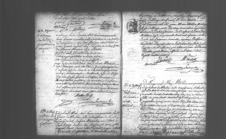 QUINCY-SOUS-SENART. Naissances, mariages, décès : registre d'état civil (1840-1861). 