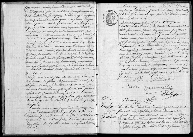ETAMPES. Mariages : registre d'état civil (1877). 