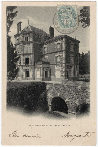 FERTE-ALAIS (LA). - Château de Presles [Editeur Bréger, 1903, timbre à 5 centimes]. 