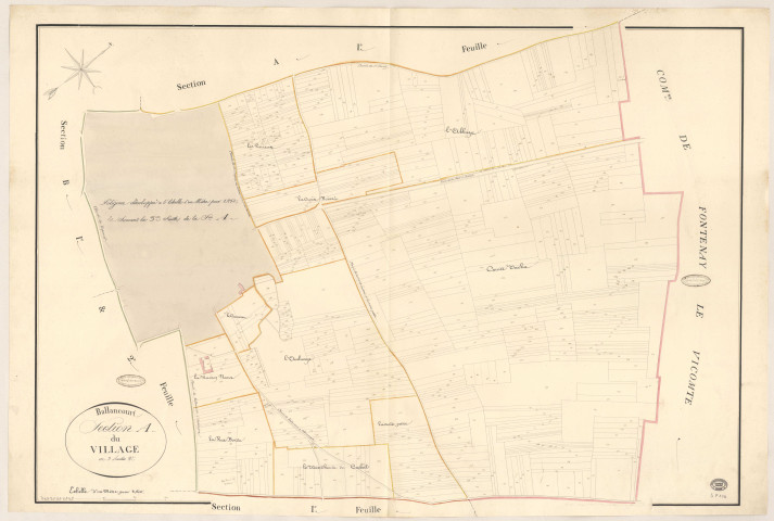 BALLANCOURT-SUR-ESSONNE. - Section A : Village (le), 2e feuille.