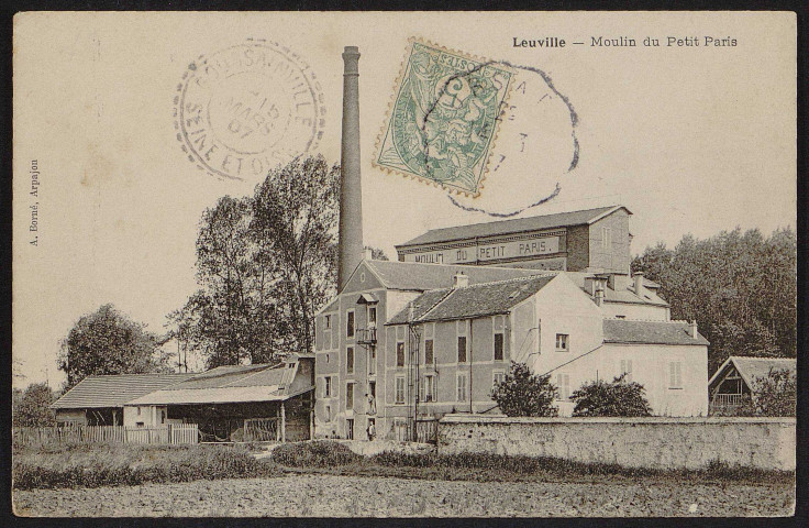 LEUVILLE-SUR-ORGE.- Moulin du Petit Paris (15 mars 1907).
