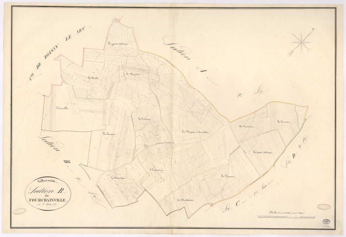 VILLECONIN. - Section B : Fourchainville, 1ère feuille. 