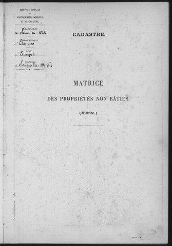 SOUZY-LA-BRICHE. - Matrice des propriétés non bâties [cadastre rénové en 1933]. 