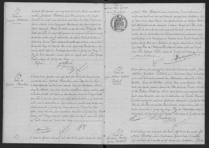 JUVISY-SUR-ORGE. - Décès : registre d'état civil. 