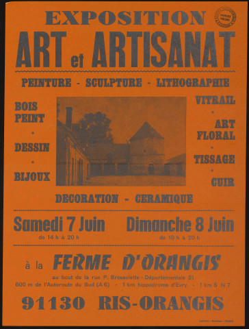 RIS-ORANGIS.- Exposition Art et artisanat : peinture, sculpture, lithographie..., Ferme d'Orangis, [7 juin-8 juin 1980]. 